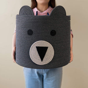Bear Basket Toy Storage Bin for Kids