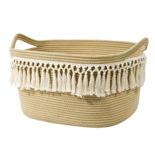 Load image into Gallery viewer, Woven Basket Tassel Cotton Rope Basket