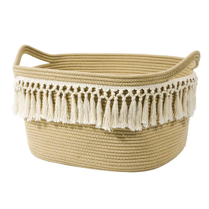 Woven Basket Tassel Cotton Rope Basket