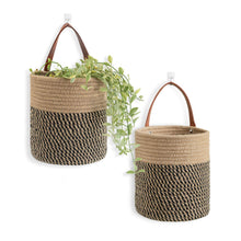 Load image into Gallery viewer, 2 Pack Jute Rope Hanging Baskets