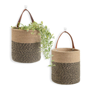 2 Pack Jute Rope Hanging Baskets