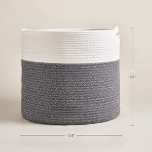 Gray Large Cotton Rope Basket