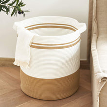 Load image into Gallery viewer, Camel Large Woven Storage Hamper Blanket Basket