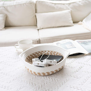 2 Pack Small Cotton Rope Woven Baskets