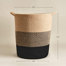 Load image into Gallery viewer, Large Jute Rope Basket Tall Laundry Basket Hamper