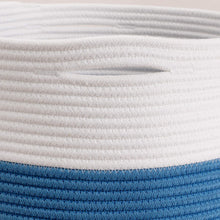 Load image into Gallery viewer, Blue Large Cotton Rope Basket 15.8&quot;x15.8&quot;x13.8&quot;