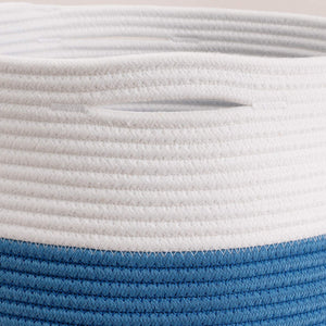 Blue Large Cotton Rope Basket 15.8"x15.8"x13.8"