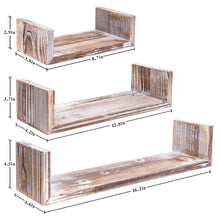 Load image into Gallery viewer, 3 Pcs Floating Wood Shelves Farmhouse Storage Shelves Size