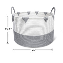 Load image into Gallery viewer, Large Cotton Rope Woven Basket with Handles