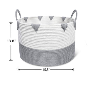 Large Cotton Rope Woven Basket with Handles