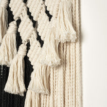 Load image into Gallery viewer, Macrame Black and White Wall Art