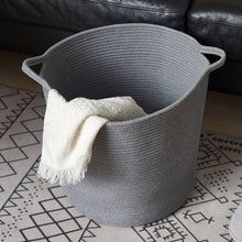 Load image into Gallery viewer, Grey Laundry Basket Cotton Rope Basket Hamper for Blanket