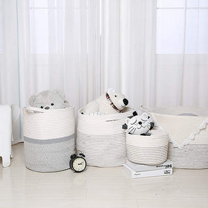 XXXLarge Baby Laundry Basket Cotton Rope Basket, White