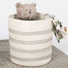 Load image into Gallery viewer, Baby Laundry Basket Woven Clothes Hampers Stripe Tall Basket for Kids Room 12&quot; x 14&quot; baby toy storage