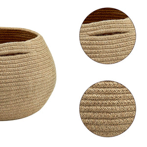 Cute Round Jute Rope Woven Plant Basket Size