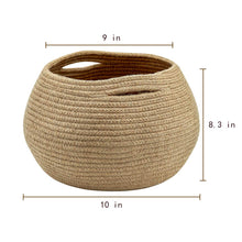 Load image into Gallery viewer, Cute Round Jute Rope Woven Plant Basket Size