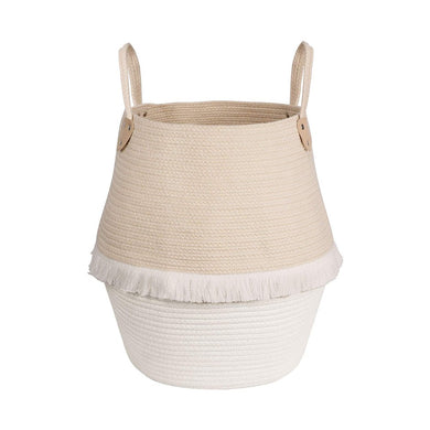 Cute Woven Clothes Hamper For Baby Plush Stuffed Animals Toys Storage Basket with Long Handles