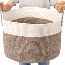Load image into Gallery viewer, Timeyard Extra Large Rope Storage baskets Round Woven Hamper Basket for Toy Organizer how big it is