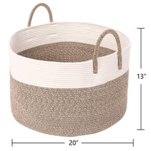 Load image into Gallery viewer, Timeyard Extra Large Rope Storage baskets Round Woven Hamper Basket for Toy Organizer super size