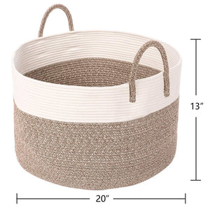 Timeyard Extra Large Rope Storage baskets Round Woven Hamper Basket for Toy Organizer super size