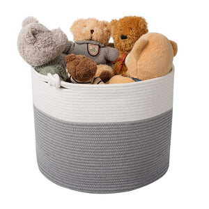 Gray Baby Laundry Basket XL Toy Storage Blanket Storage Nursery Bins 15'' x 14.2'' Grandsons nursery