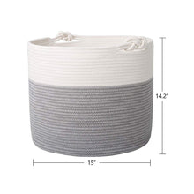 Load image into Gallery viewer, Gray Baby Laundry Basket XL Toy Storage Blanket Storage Nursery Bins 15&#39;&#39; x 14.2&#39;&#39; Timeyard