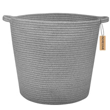 Load image into Gallery viewer, Grey Laundry Basket Cotton Rope Basket Hamper for Blanket 16.0 x 15.0 x 12.6 in