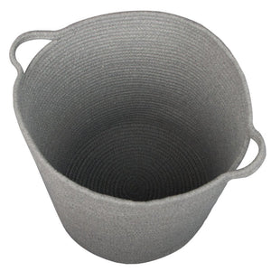 Grey Laundry Basket Cotton Rope Basket Hamper for Blanket 16.0 x 15.0 x 12.6 in