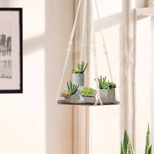 Load image into Gallery viewer, Hanging Plant Shelf Bohemian Home Decor Brwon Shelf For Bedroom