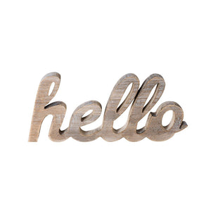 Hello Wood Sign Cut Letters Rustic Farmhouse Wall Hanging Gallery Decor