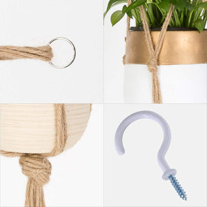 3 Pcs Jute Handmade Hanging Plant Holders Details