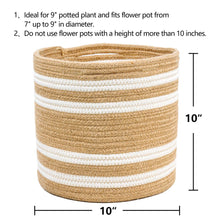 Load image into Gallery viewer, Jute woven plant basket 10” x 10” Storage Organizer Basket Size