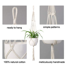 Load image into Gallery viewer, Macrame Plant Hanger Indoor Hanging Planter Beige Details