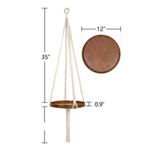 Load image into Gallery viewer, Macrame Plant Hanger With Brown Shelf Size