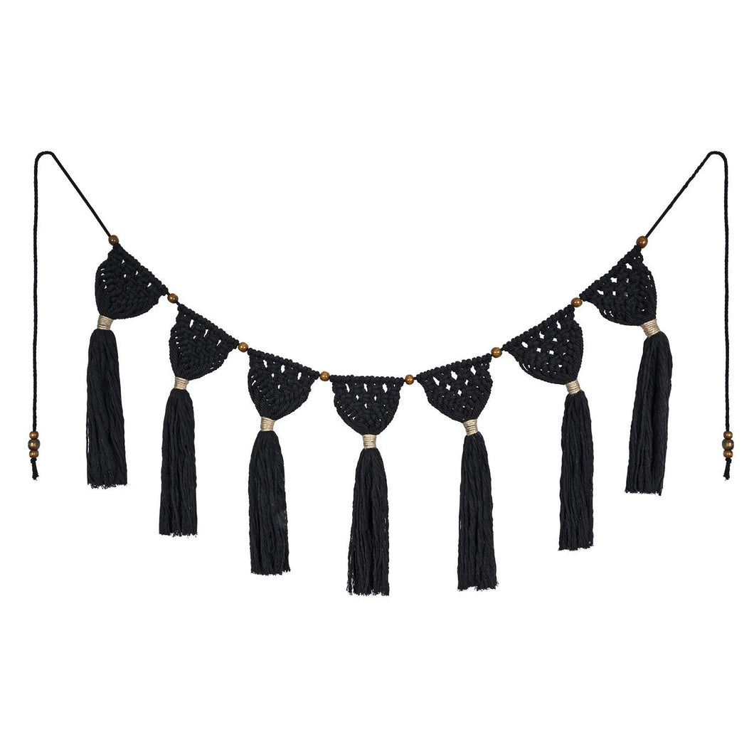 Macrame Wall Hanging Boho Chic Wall Decor Black 