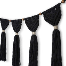 Load image into Gallery viewer, Macrame Wall Hanging Boho Chic Wall Decor Black Details