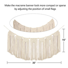 Load image into Gallery viewer, Macrame Wall Hanging Curtain Fringe Garland Banner Beige Size