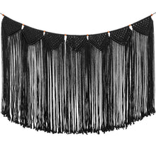 Load image into Gallery viewer, Macrame Wall Hanging Curtain Fringe Garland Banner Black
