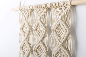 Macrame Wall Hanging Woven Tapestry Wall Decor Beige Material