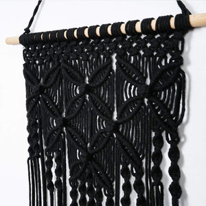 Macrame Woven Wall Art Boho Decor Balck Details