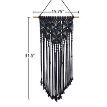 Macrame Woven Wall Art Boho Decor Black Timeyard