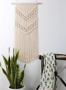 Macrame Woven Wall Hanging Boho Chic Art Decor Beige Bedroom