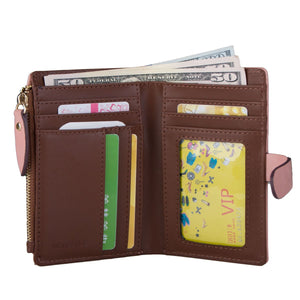 Womens Wallet Candy Color Bifold Mini Vintage Card Holder