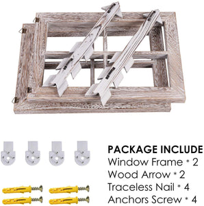 Rustic white window and arrows farmhouse decor  the package comes in