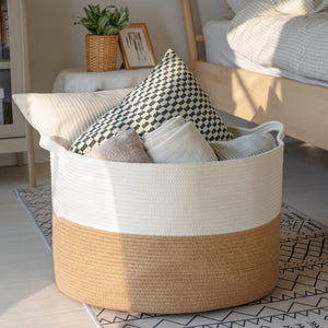 XXXLarge Cotton Rope Basket Woven Baby Laundry Basket