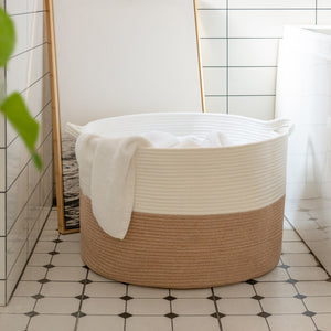 XXXLarge Cotton Rope Basket Woven Baby Laundry Basket