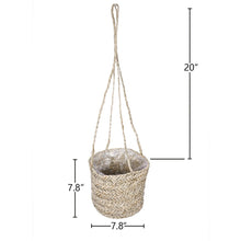 Load image into Gallery viewer, Seagrass Hanging Planter Handmade Indoor Flower Pot Holder Size