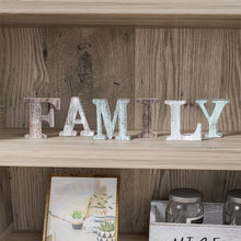 Load image into Gallery viewer, Separate Family Wall Sign Changeable Letters Cut Word Signs Rustic Farmhouse Decor bookcase decorations