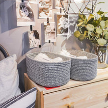 Load image into Gallery viewer, Set of 2 Shelf Baskets Dresser Drawer Desk Basket Cute Cotton Rope Storage Bins Underwear Organizer