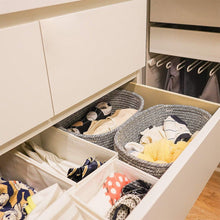 Load image into Gallery viewer, Set of 2 Shelf Baskets Dresser Drawer Desk Basket Cute Cotton Rope Storage Bins Underwear Organizer